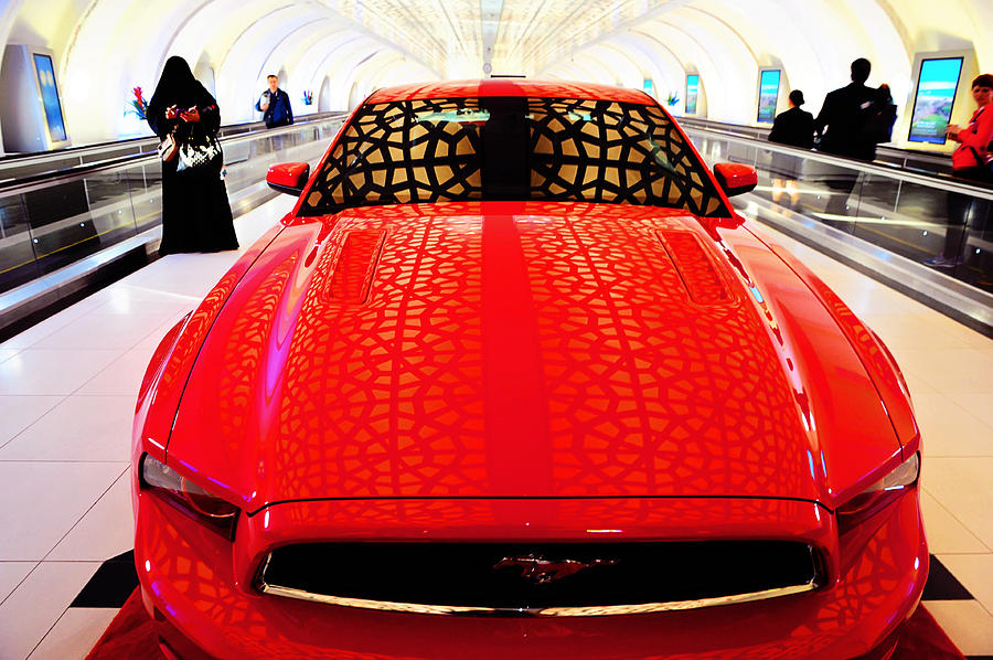 Red Savage Beauty 1. Ford Mustang Photograph by Jenny Rainbow