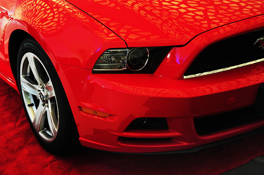 Red Savage Beauty 9. Ford Mustang Photograph by Jenny Rainbow