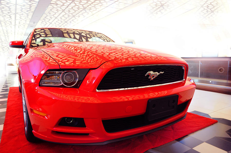 Red Savage Beauty. Ford Mustang Photograph by Jenny Rainbow