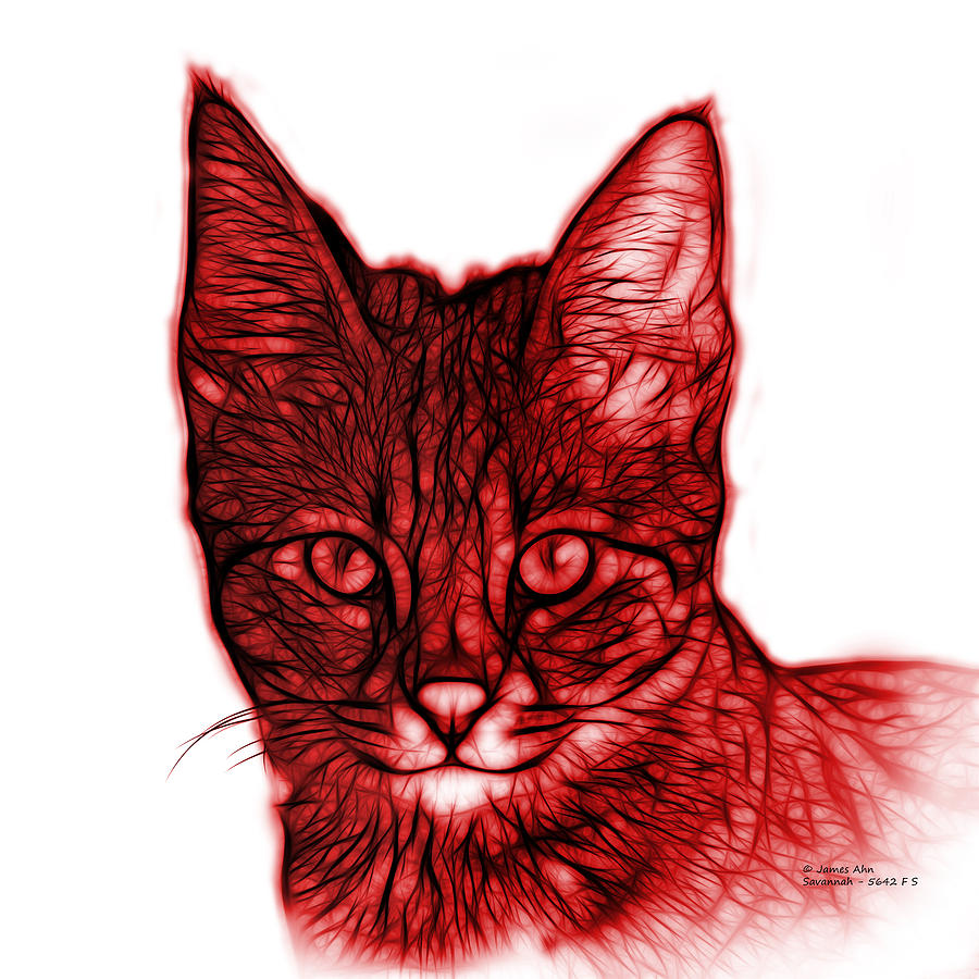 Red Savannah Cat - 5462 F S Digital Art by James Ahn