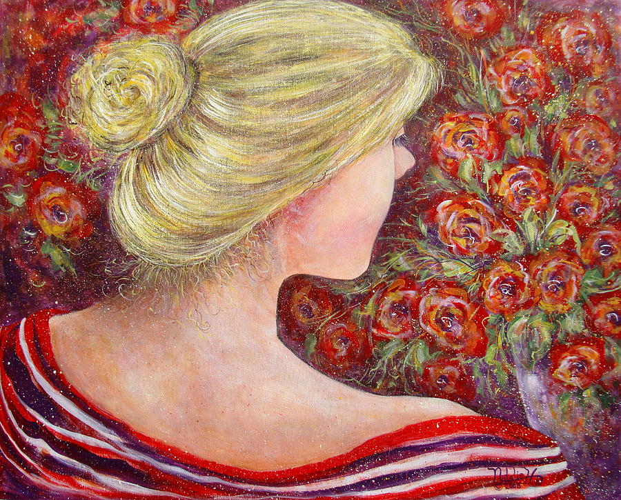 Red Scented Roses Painting by Natalie Holland