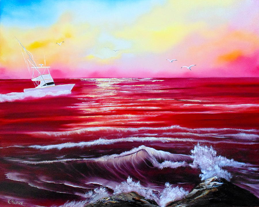 Red Seas Painting by Kevin  Brown