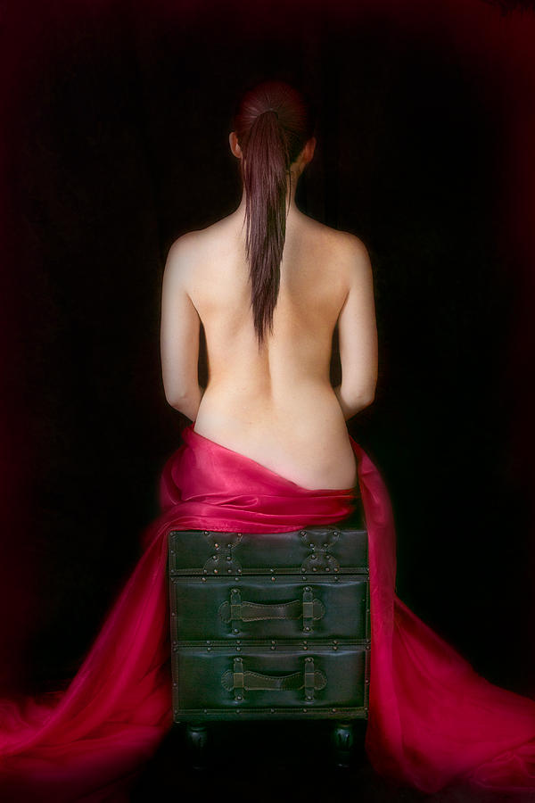 Portrait Photograph - Red Sensuality by Elvira Pinkhas