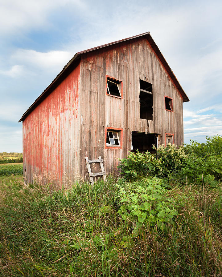 Barn Photograph - Red Shack on Tucker rd - Vertical composition by Gary Heller