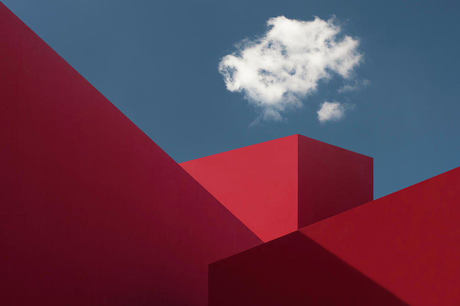 Cube Photograph - Red Shapes by Hugo Borges