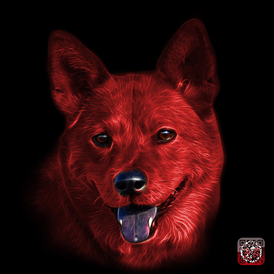 Red Shiba Inu Dog Art - 8555 - BB Mixed Media by James Ahn