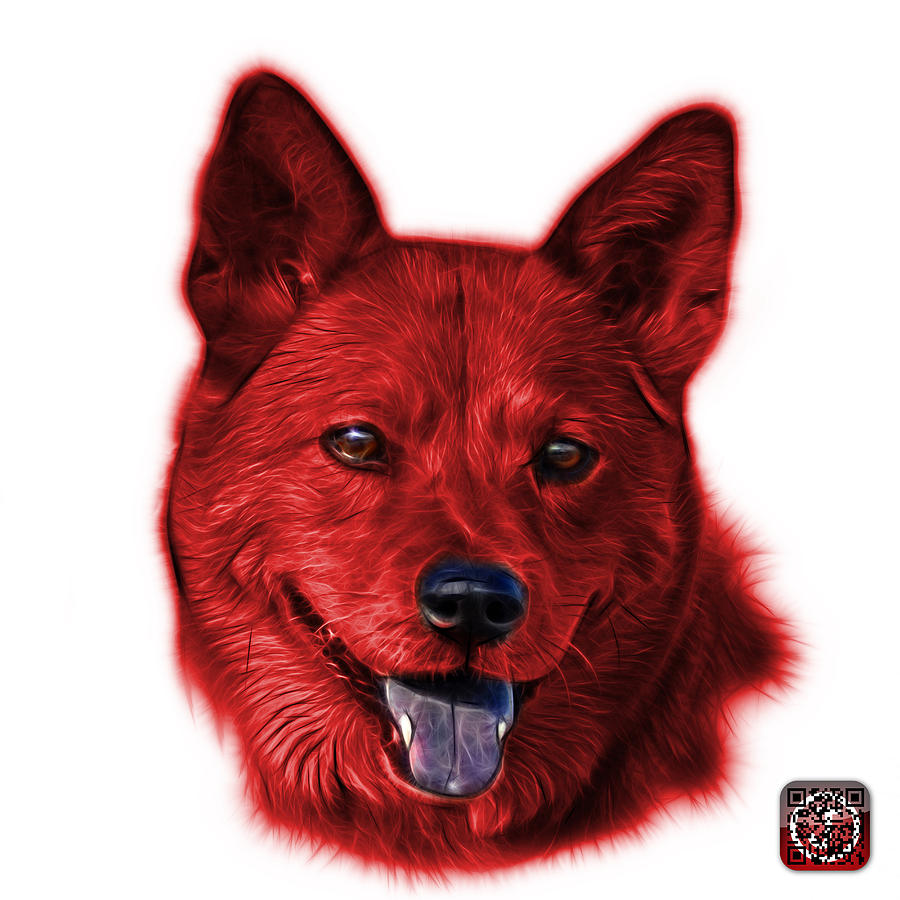 Red Shiba Inu Dog Art - 8555 - WB Mixed Media by James Ahn