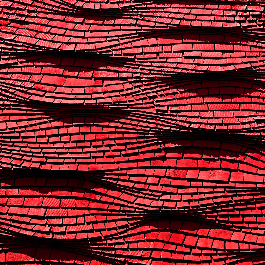 Pattern Photograph - Red Shingles by Art Block Collections