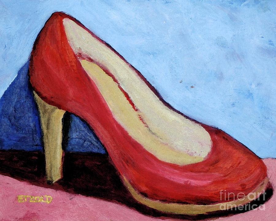 Red Shoe Painting by Melinda Etzold