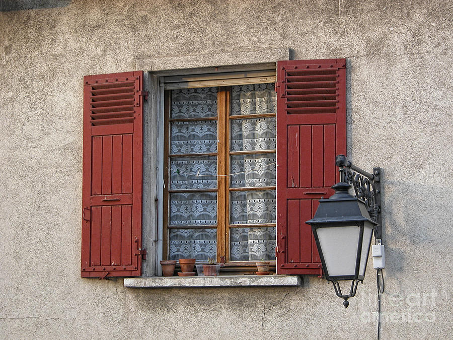Red Shutters Photograph by Timothy Hacker