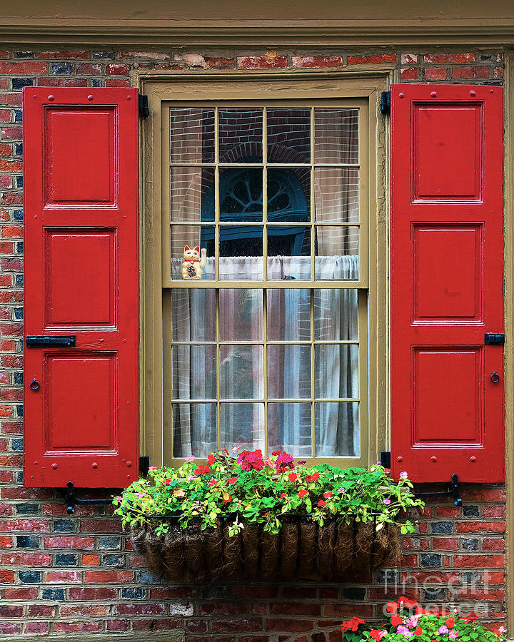 Red Shutters Photograph by Tom Dale