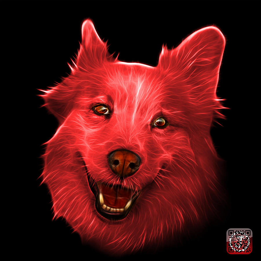 Red Siberian Husky Mix Dog Pop Art - 5060 BB Painting by James Ahn