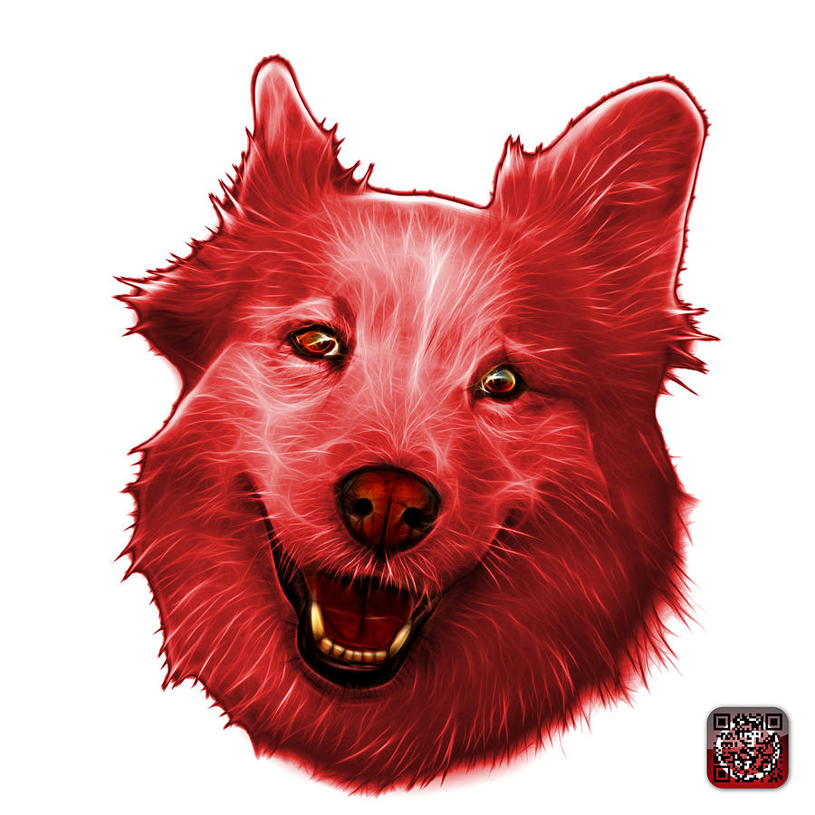 Red Siberian Husky Mix Dog Pop Art - 5060 WB Painting by James Ahn