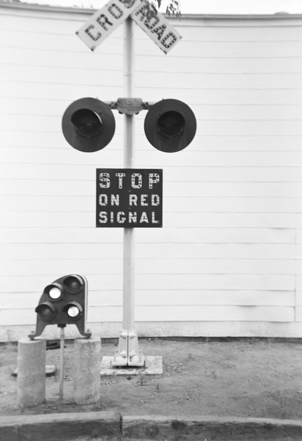 Rail Photograph - Red signal by Bethany Wickham