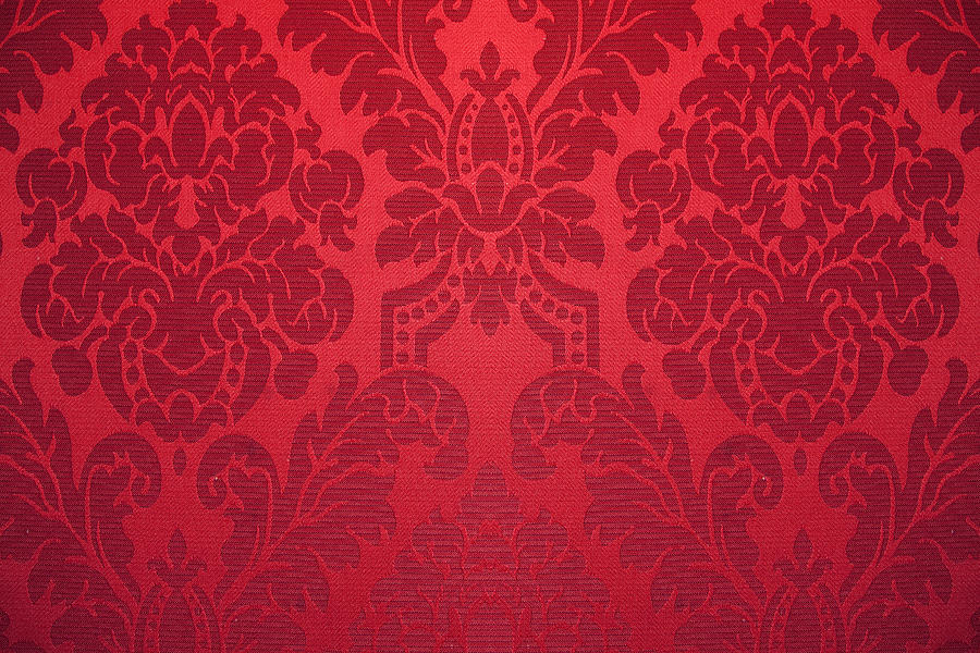 Red Silk Wallpaper With Ornaments Photograph by Sebastian-julian