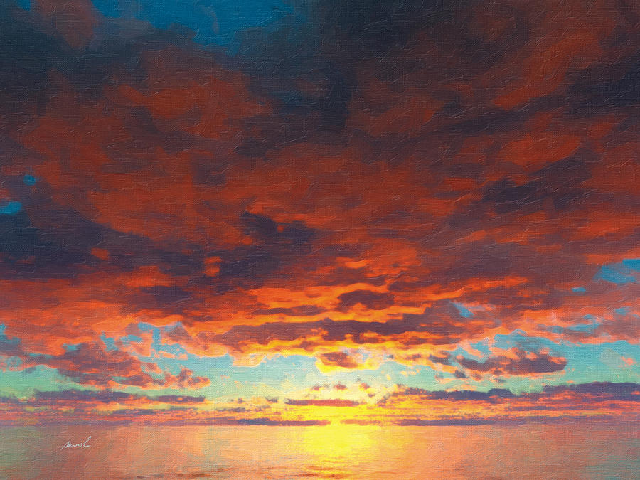 Red Skies Above Painting by The Art of Marsha Charlebois
