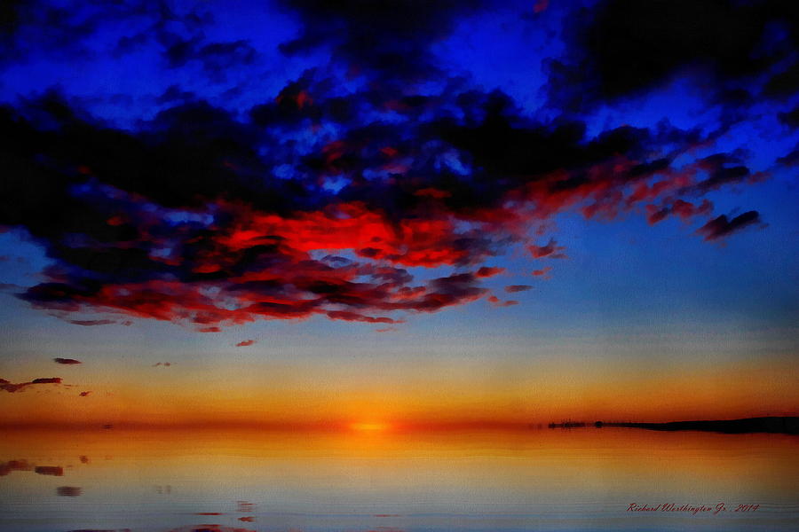 Red Skies  Painting by Richard Worthington