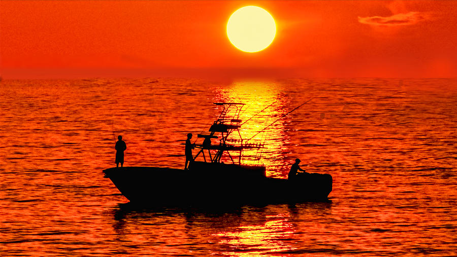 Red Sky Fishermen Photograph by Don Durfee
