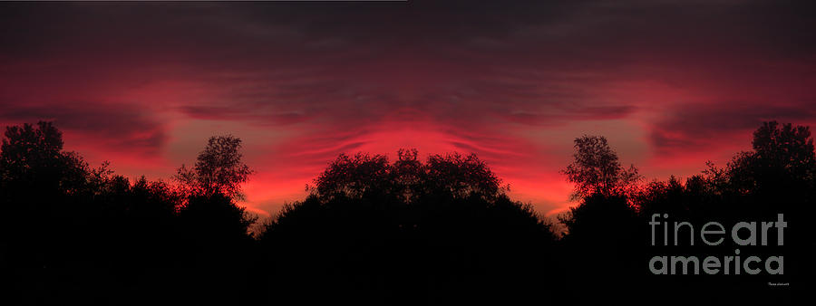 Sunset Photograph - Red Sky in the Morning 02 Mirror Image by Thomas Woolworth