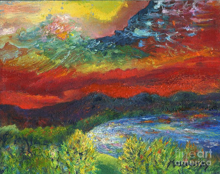 Red Sky in the Morning Painting by Myra Maslowsky