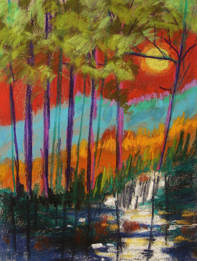 Tree Painting - Red Sky by John Williams