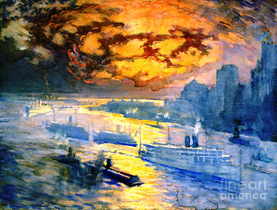 Red Sky Night 1921 Photograph by Padre Art