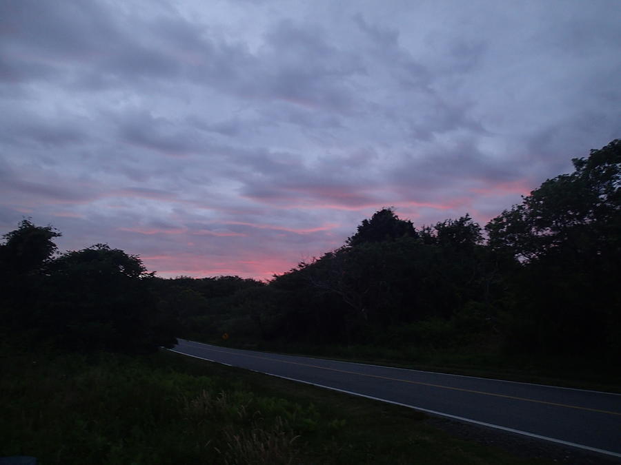 Red Sky Road Photograph by Robert Nickologianis