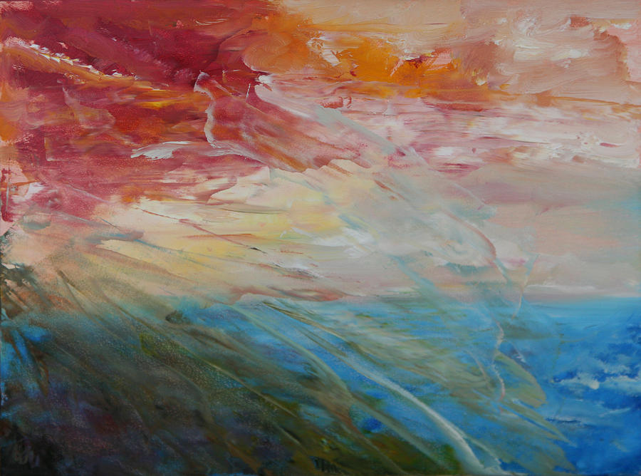 Red Sky Painting by Sandra Nardone