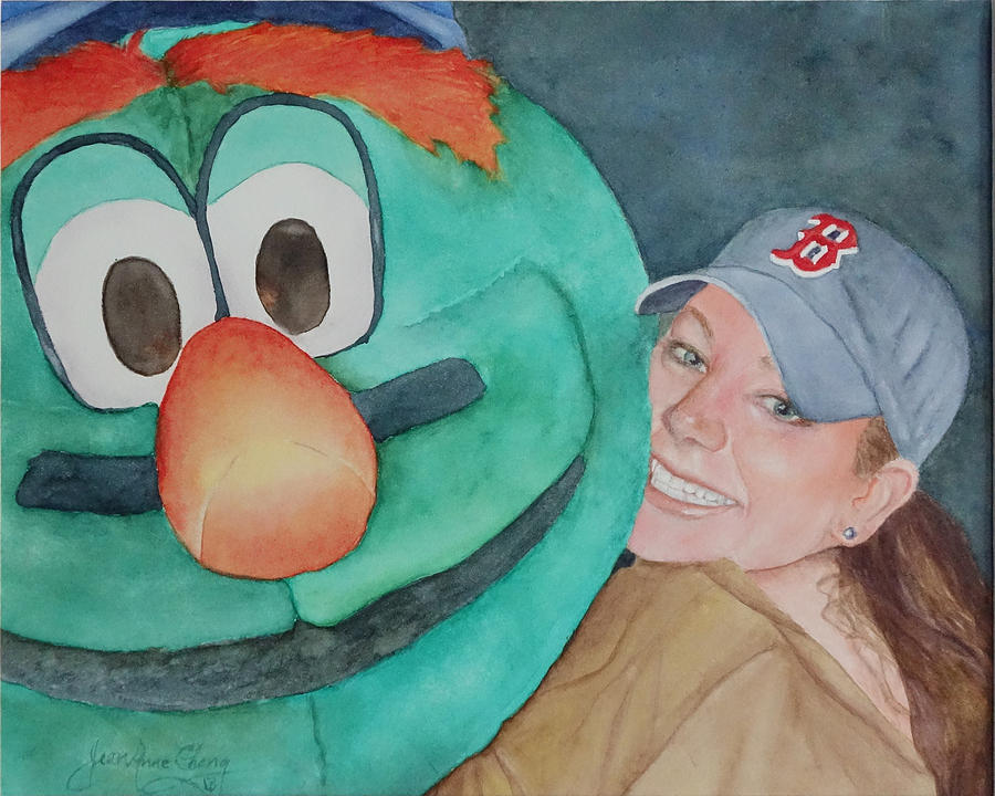 Red Sox Fan Painting by Jean Anne Chang