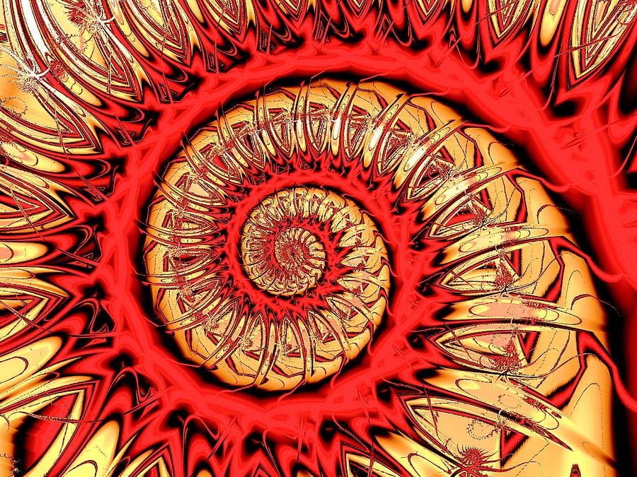 Red Spiral Digital Art by Anastasiya Malakhova