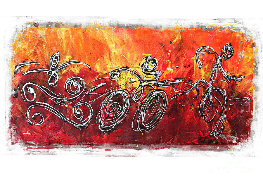 Iron Man Painting - Red Splash Triathlon by Alejandro Maldonado