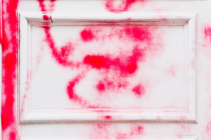 Abstract Photograph - Red spray paint by Tom Gowanlock