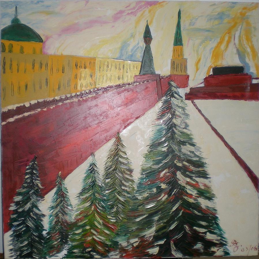 Red Square Painting by Preciada Azancot