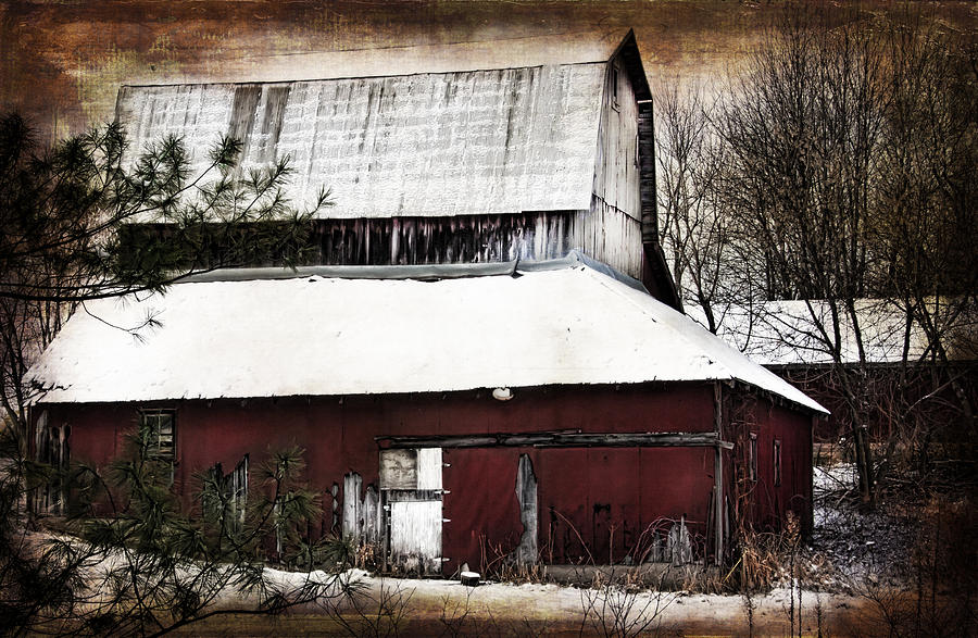 Barn Photograph - Red Stacked Barns Hastings by Evie Carrier