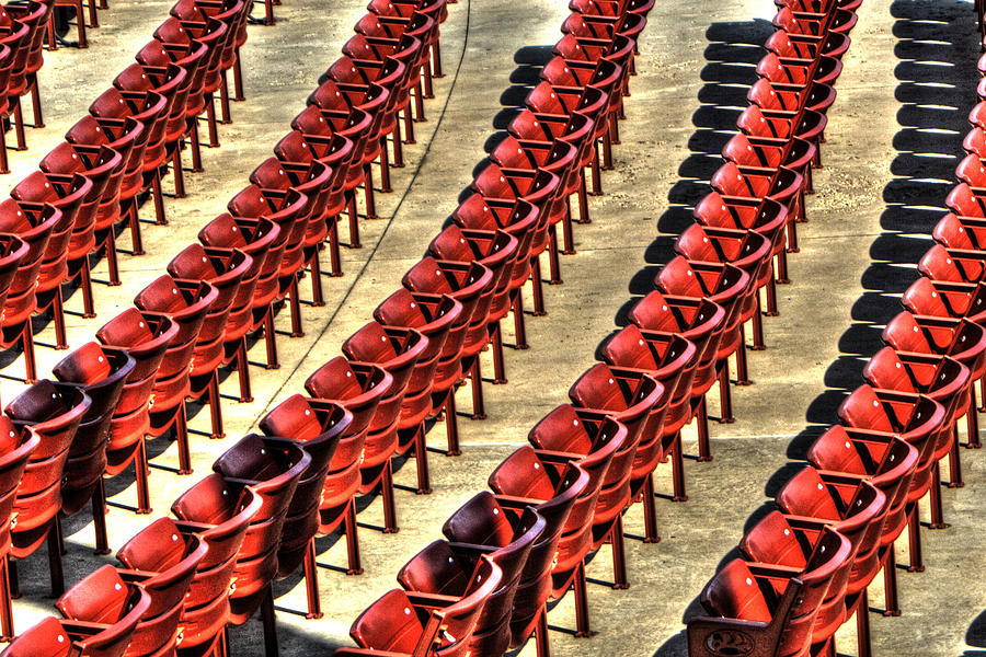 Red Stadium Seats Pritzker Music Pavilion Millennium Park Photograph by Roger Passman