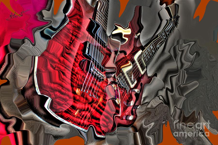Red Steel DIgital Guitar Art by Steven Langston Photograph by Steven Lebron Langston
