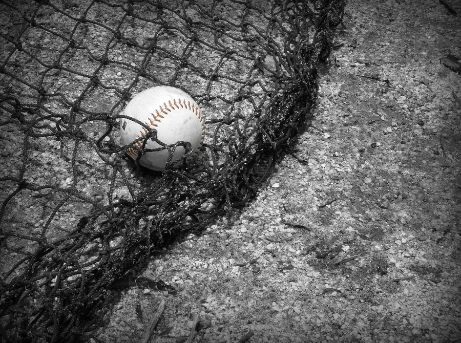 Baseball Photograph - Red Stitches by Kelly Hazel