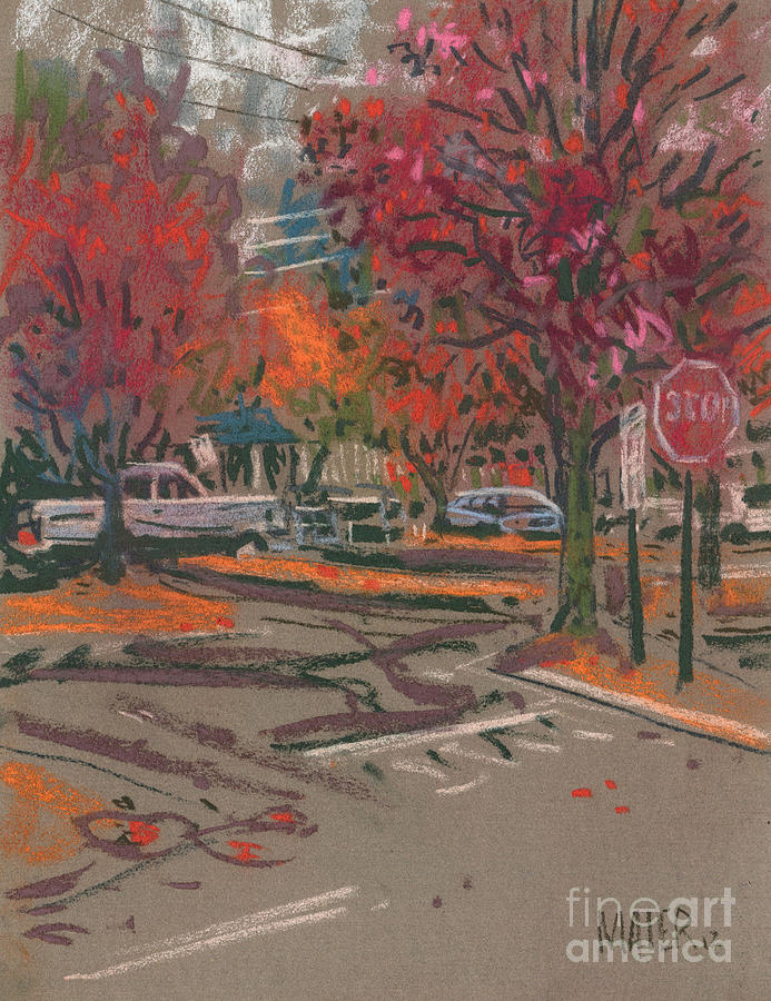Fall Painting - Red Stop by Donald Maier