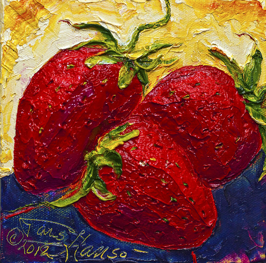 Red Strawberries II Painting by Paris Wyatt Llanso
