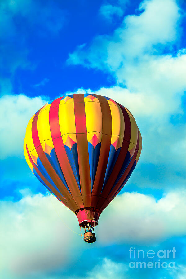 Red Striped Hot Air Balloon Photograph by Robert Bales