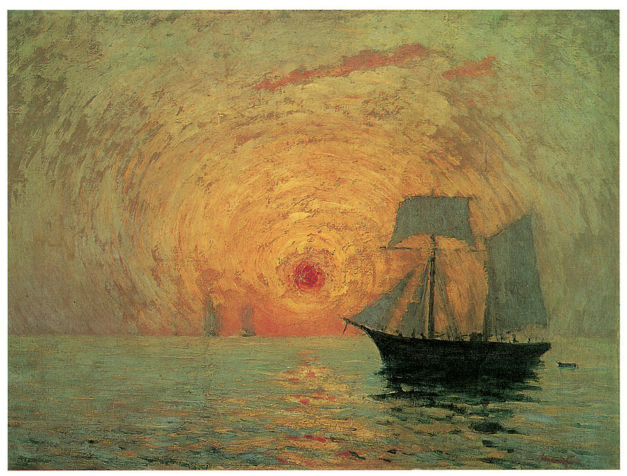 Red Sun Painting - Red Sun by Maxime Maufra