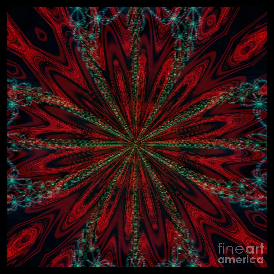 Red Sun Star Lace Digital Art by Elizabeth McTaggart