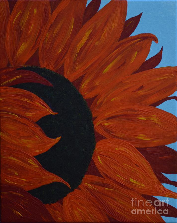 16 X 20 Painting - Red Sunflower by Lisa  Telquist