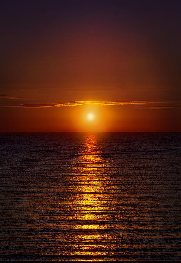 Lake Michigan Photograph - Red Sunrise at Mornin by Phil Koch