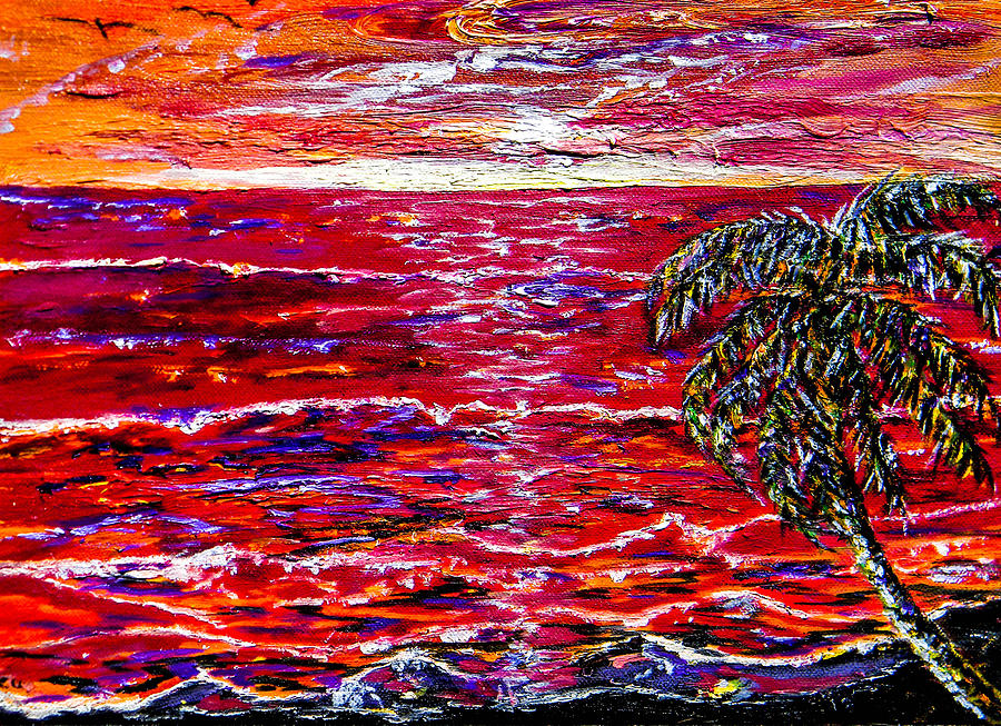 Sunset Painting - Red Sunrise by Christy Usilton