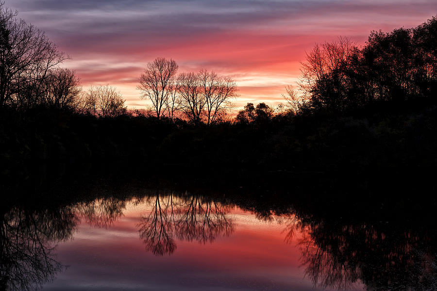 Nature Photograph - Red Sunrise by Jeff Burton
