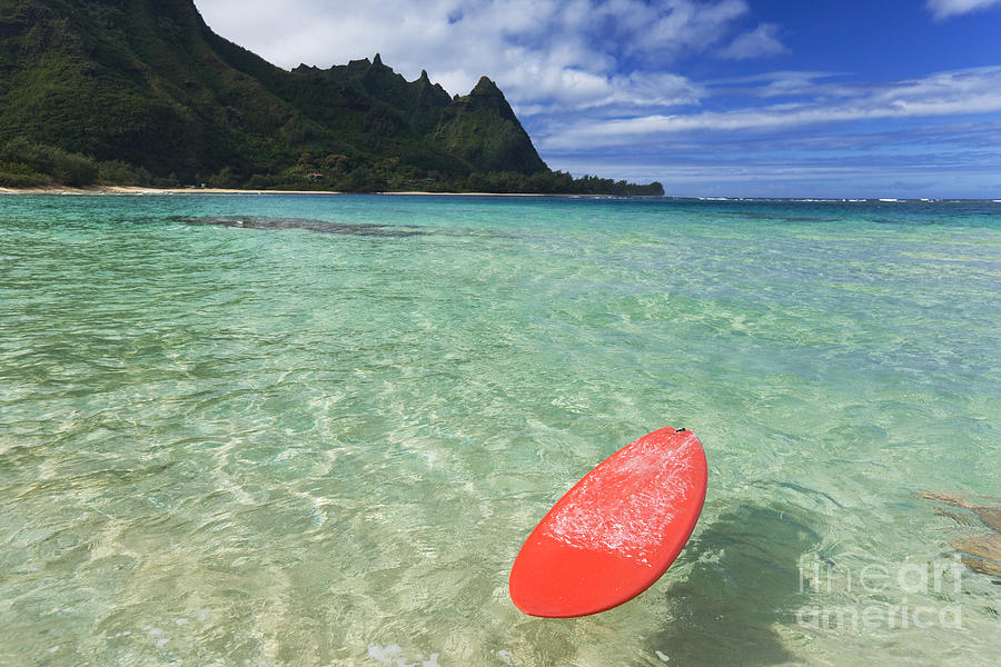 Red Surfboard - Kauai Photograph by M Swiet Productions