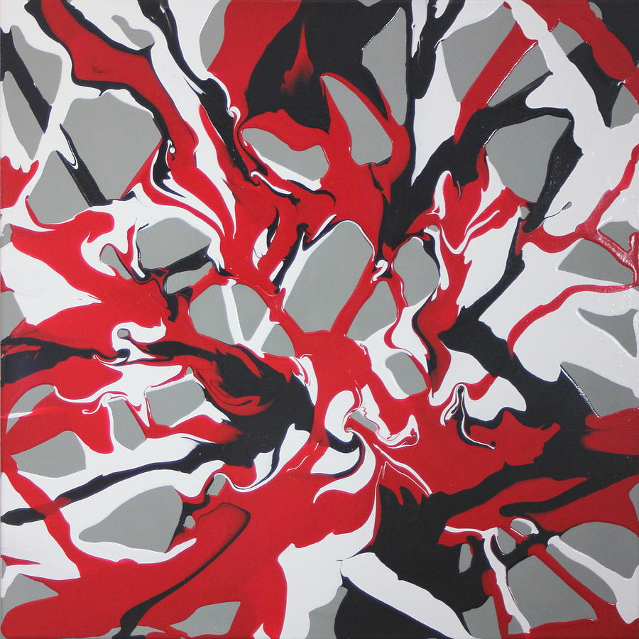 Red Synapse Painting by Madeleine Arnett