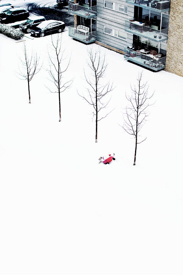 Red Tactor Toy In Snow Photograph by Muriel De Seze