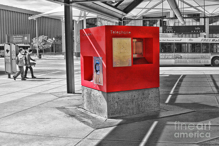 Denver Photograph - Red Telephone by Audreen Gieger
